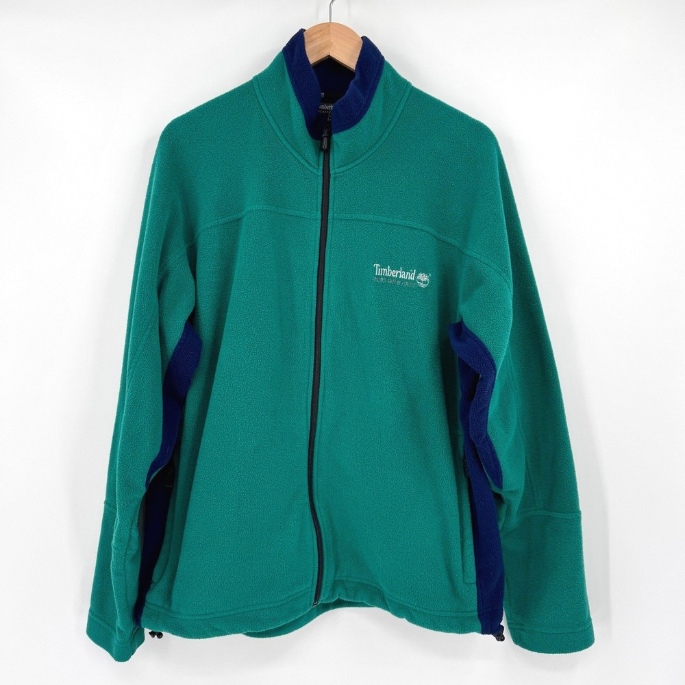 Timberland Vtg 90s Teal/Blue Fleece Full Zip Long Sleeve Polartec Jacket Men's L